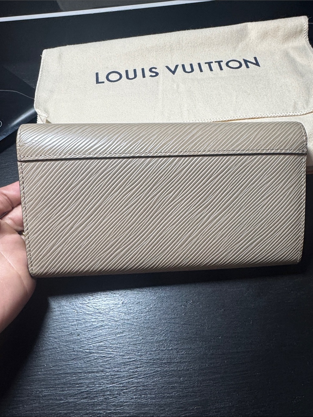 Louis Vuitton Cream Epi Leather V Flap Wallet with Gold V Hardware - Picture 5 of 6